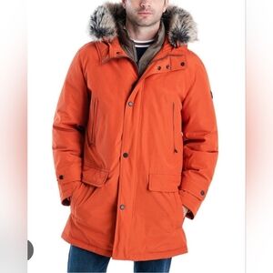 SIZE. M. Michael Kors Men's Orange Puffer Coat with Fur Hood